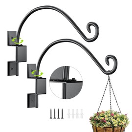 TUOBOUNDARY 12inch 2 Pack-Swivel Plant Hangers Outdoor Heavy Duty Plant Hanger Bracket, Outside Plant Hook for Hanging Flower Baskets Bird Feeder Lanterns Wind Chimes