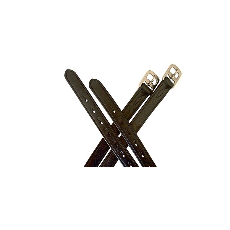 She Wrapped Super Soft Leather Stirrup Leathers, Black, 45"