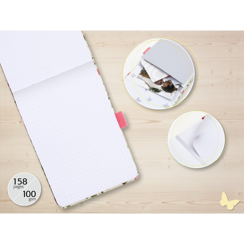 SIGEL JN346 Notepad A6+, Dotted, Apricot, Reporter Pad Jolie, Hardcover,