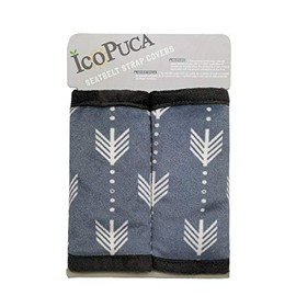 Fundas para correas de asiento de coche para bebé, almohadillas antideslizantes para cinturón de seguridad para bebé, cojín suave para niños y niñas, protege el cuello y el hombro, se ajusta a cochecito/carriola/cochecito; 2 piezas; gris