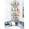 HAMITOR Shower Caddy Tension Pole: 4-Tier Rustproof Bathroom Corner Shelf