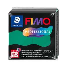 STAEDTLER FIMO Professional 8040 8040-500 Oven Hardening Modelling Clay, Especially for Professionals and Artists, Single Product Pure Green, 8040-500