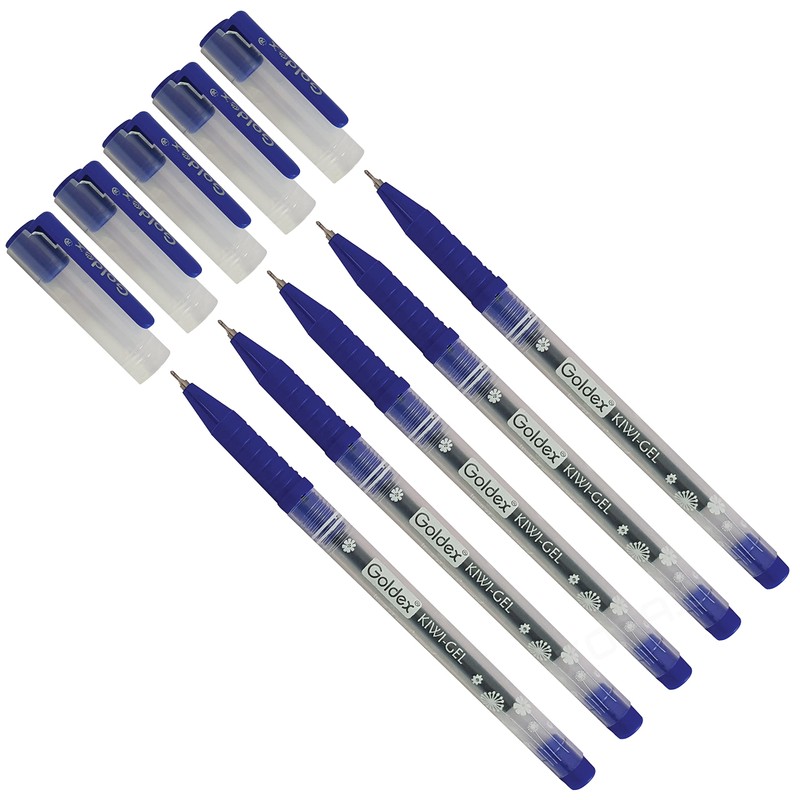 Goldex Kiwi BLUE 5 x 0.7mm Tip Soft Gel Pens