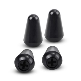 PEUTIER 4pcs Guitar 5-Way Pickup Switch Heads, Black Plastic Switch Tip Covers Switch Knobs Pickup Selector Switch Cap for Strat Tele Guitars