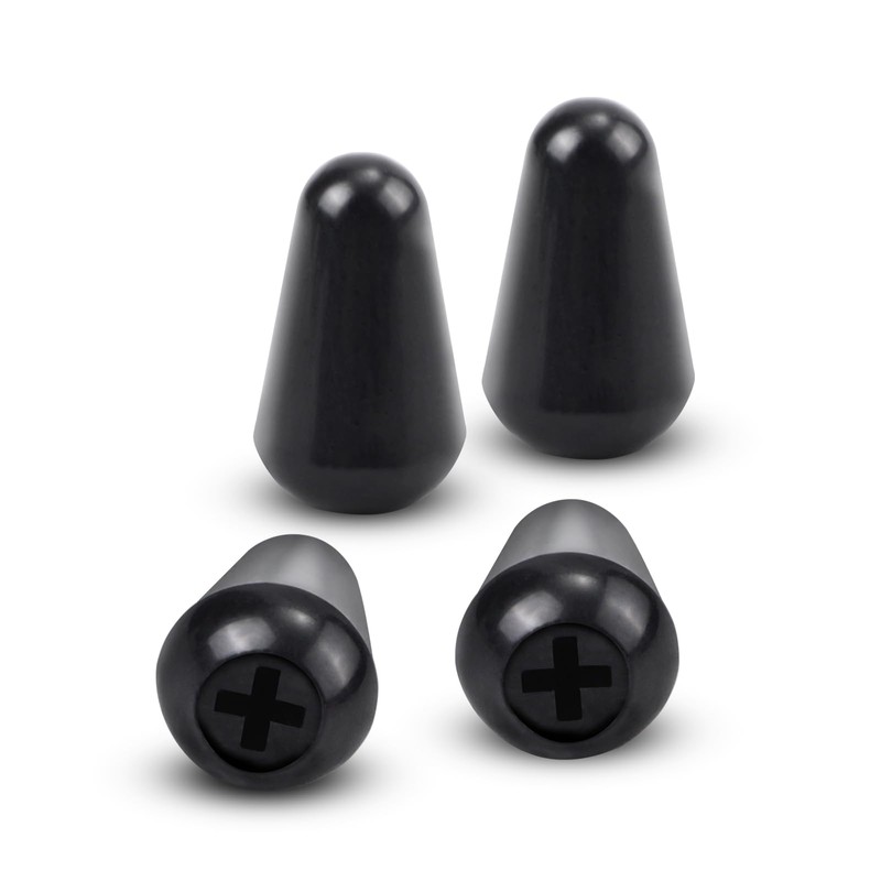 PEUTIER 4pcs Guitar 5-Way Pickup Switch Heads, Black Plastic Switch
