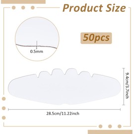 FINGERINSPIRE Pack of 50 Shapers for Baseball Caps Inserts 9.4 x 28.5 cm White Baseball Caps Inserts Universal Inner Lining for Caps Hat Support Made of Cardboard Brim Holder for Sports Caps Inserts,