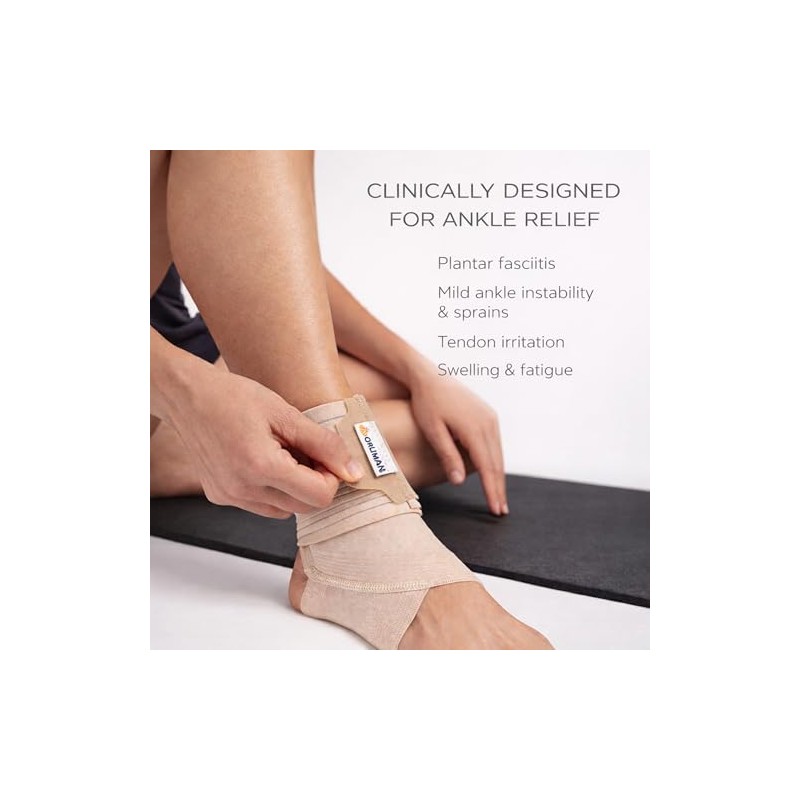 Orliman Wraparound Elastic Ankle Support (Pair) – Adjustable Strap, Low-Profile