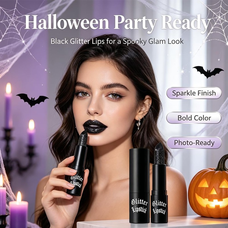 Metallic Shiny Glitter Lipstick, Nourished Lips, Long Lasting