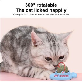 Cat Toy Wall Catnip Ball Toy for Cat Licking Rotatable,Snack Ball Cat Wall Treats Safe Healthy Kitten Chew Toys for Cat Teeth Cleaning Biting 1 Units, Blue.