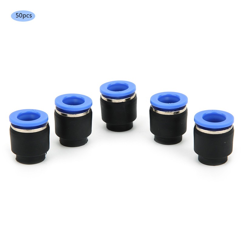 50PCs Air Pipe Plug Pneumatic Cap Plastic Brass Quick Insert
