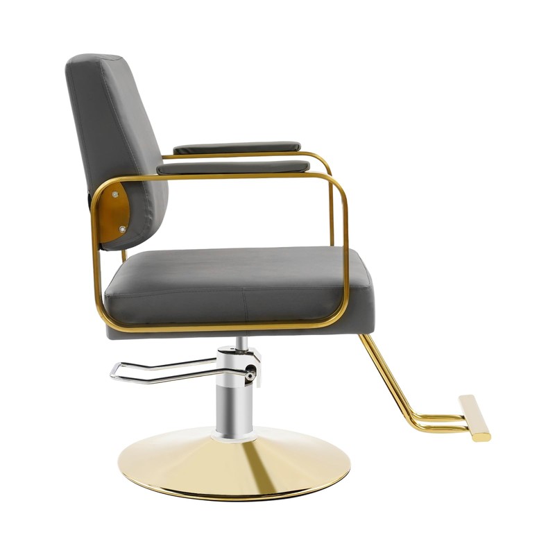 Barber Salon Chair, 360° Swivel, Stainless Steel, 440lbs Load