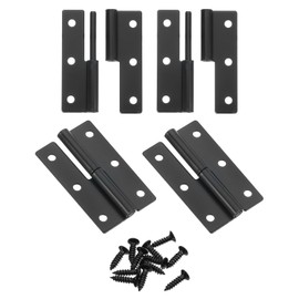 sourcing map 4 Pcs Lift Off Hinge, 2.5" Detachable Lift Off Hinges Right Handed Slip Joint Small Flag Hinges Rising Butt Door Hinges, Black