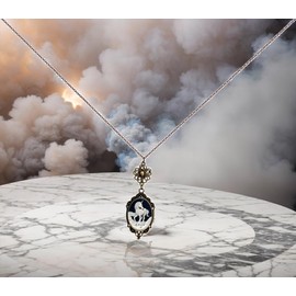 Yspace Lucky Clover Cameo Necklace Best Friend Heart Charms Jewelry 2 Chain Deluxe Gift (Lucky Unicorn)