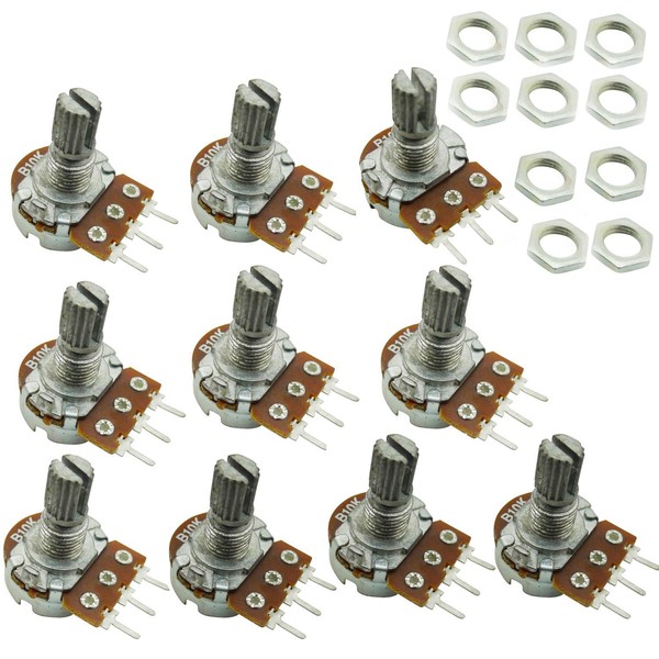 Ferwooh 10PCS B10K 10K Ohm Adjustment Single Linear Rotary Taper