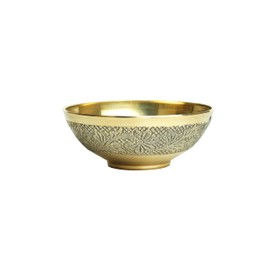 Set of 5 Decorative Brass Pooja Bowls Multipurpose Pooja Small Brass Katori Prasad Bowls Pooja Articles Puja for Indian Traditional Navratri Decoration Items (Size :- 2 Inches x 1 Inches)