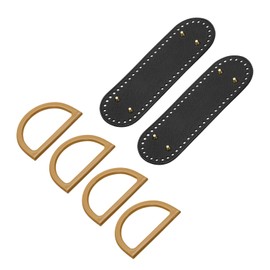 sourcing map 2pcs Bag Bases for Crochet, 10.2" x 3.1" Oval Bag Bottom Shaper with D-Shaped Handles, Crochet Base Purse Bottom for DIY Shoulder Bag Handbag Making Supplies Black