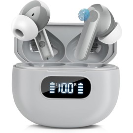 True Wireless Earbuds Bluetooth 5.4 Headphones,LED Power Display Screen with 14.2mm Driver IPX7 Waterproof 48H Playback in-Ear Earphones with Mic,HiFi Stereo,for Phone Laptop Computer Sports