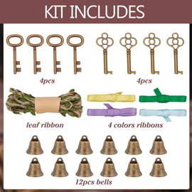 FREEBLOSS 4Set Witch Bells DIY Kit Wreaths Protection Witch Bell Witchy Decor Hanging Garden Witchcraft Decorations Witches Wind Chimes