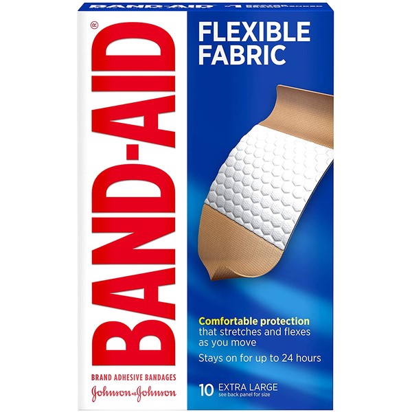Band-Aid Dhesvie Bandages Flexible Fabric, Extra Large, 10 Count