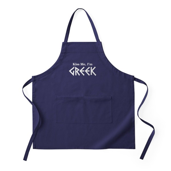 CafePress Kiss Me, I'm Greek Apron (Dark) Kitchen Apron with