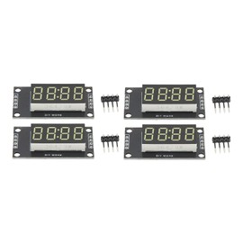 4 Sets Digital Tube Display Module LED 4 Digit 7 Segment 0.36in TM1637 Drive Chip White MRA110F