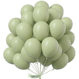 PartyWoo Sage Green Balloons 100 pcs 12 Inch Dusty Green Balloons Sage Balloons for Olive Green Party Decoration Birthday Graduation Safari Jungle Forest Baby Shower Party Decorations Green-F32