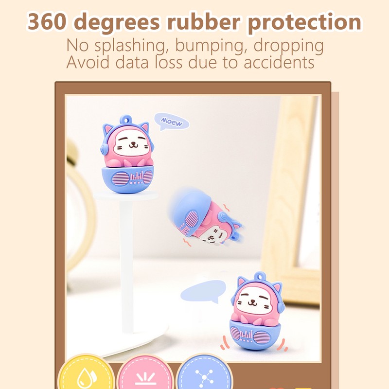 Cartoon Flash Drive PVC USB2.0 Cat Pattern Plug and Play
