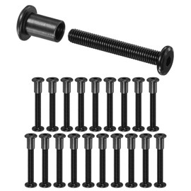 M METERXITY 20-Pack Hex Drive Socket Cap Bolt, M8 x 55mm Carbon Steel Furniture Connector Bolts Barrel Nuts for Furniture Assembly/Cabinet/DIY Binding Post Screws Rivet Fasteners [Black]