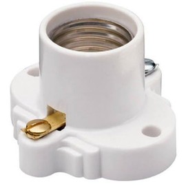 Legrand Pass & Seymour S752WCC10 660W 250V Medium Base A26 Lampholder, Cleat Sockets, Front Wire, White (1 Count)