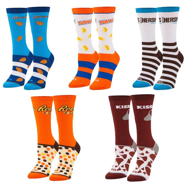 Cool Socks, Hershey's Candy Socks for Women, 5 Pair Gift