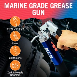 Better Boat Better Boat Manual Grease Gun Kit, 14 Oz Cartridge, Pistol Grip, Marine Wheel Bearing and Automotive Use