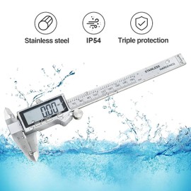Electronic Digital Vernier Caliper, LOUISWARE Stainless Steel Caliper 150mm/0-6 inch Measuring Tools with Extra-Large LCD Screen, inch/Metric Conversion
