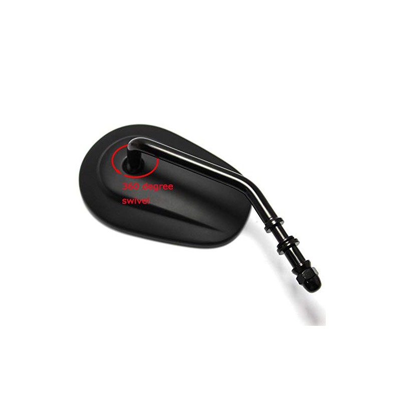 8mm Tapered Motorcycle Teardrop Rearview Short Stem Side Mirrors Replacement
