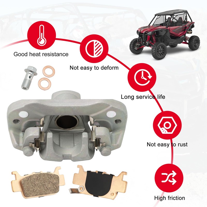 M MATI Rear Left Brake Caliper & Sintered Pad Kit
