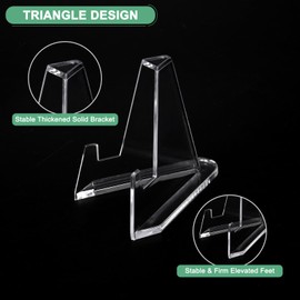 M METERXITY 10-Pack Acrylic Trading Card Stands, 54mm(2.1") Clear Mini Acrylic Card Holder for Sports Cards/Challenge Medals/Coins/Pictures/Artwork, Small Display Easel