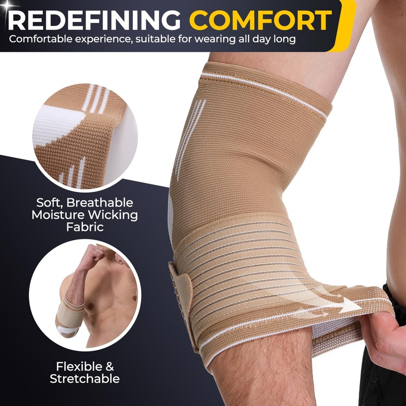 NeoTech Care Elbow Support Brace (Beige, Size S, 1 Unit)