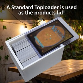 Generic Trading Card Deck Box, Storage Case for 100+ Single Sleeved Cards, Compatible with MTG Commander Decks (White)