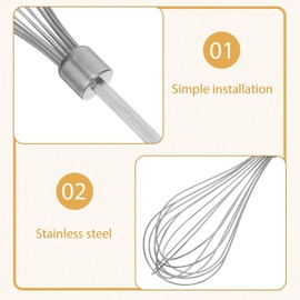 Batidor Manual de Acero Inoxidable para Batidoras, Varilla Engrosada para Mezcla de Harina y Claras en Repostería Casera y Cocinas Profesionales Reutilizable