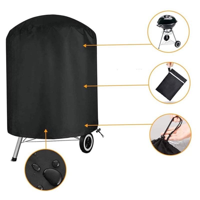 Barrel BBQ Cover Small Kettle Barbecue Grill Cover Waterproof Heavy