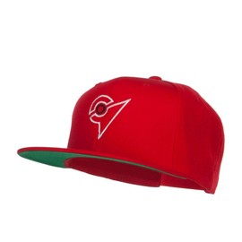 Unova League Poke Monster Embroidered Snapback Cap - Red OSFM