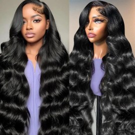 13x4 Body Wave Glueless Wigs Pre Cut HD Lace Front Wigs 200% Put on Go Body Wave Brazilian HUman Hair Wigs for Summerstyle: Body Wave, color: Natural, stretched length: 26 Inches
