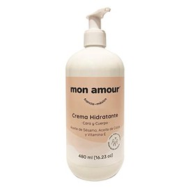 Mon Amour Crema Hidratante Corporal Para Pieles Delicadas de Bebés y Niños Desde Recién Nacidos Con Activos Naturales de Aceites de Colza y Sésamo 480