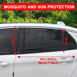 SSKHE Car Sun Shade Sun Protection Heat Insulation Car Window Mosquito Screen Mesh Car Privacy Screen Car Shade Car Side Curtain Rear Window (L)