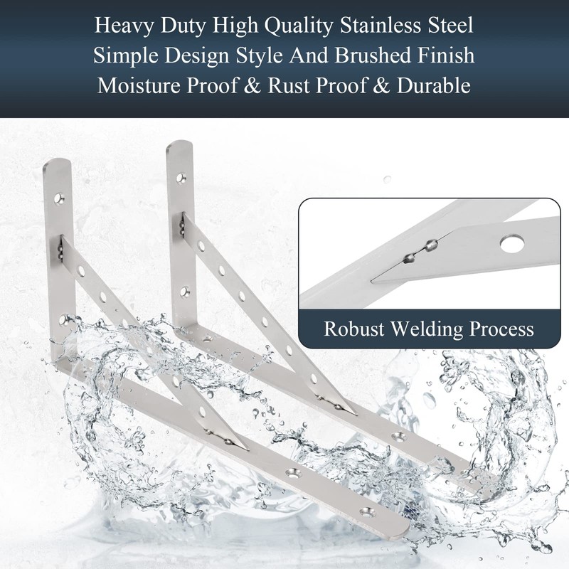 Dluno Solid Shelf Brackets 16 Inch, L Brackets Heavy Duty,