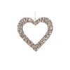 Antique Wash Willow Flat Open Hanging Heart Wreath - Large