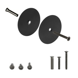 NAUBEA 1 Pack Door Knob Hole Cover Plate Matte Black Deadbolt Cover Plate 2 5/8" Diameter Round Door Hole Filler Plate, 1" and 1.5" Screws, Repair Locks and Doors Hole for Home Security