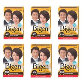 Bigen Powder Hair Color, Dark Brown N30 - Pack of 6 (Combo Set)