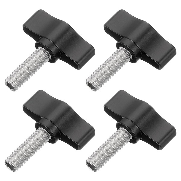 uxcell 4 Pcs 1/4" - 20.4 Thumb Screw, 304 Stainless