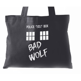 Tardis Bad Wolf Tote Bag (Black)