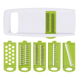 Rehomy 5 in 1 Mandoline Slicer Set Vegetable Cutter Julienne Shredder Potato Slicer with 5 Interchangeable Blades